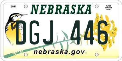 NE license plate DGJ446