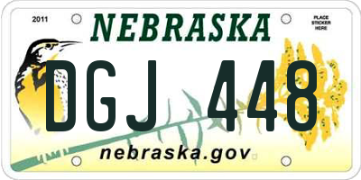 NE license plate DGJ448