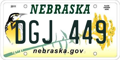 NE license plate DGJ449
