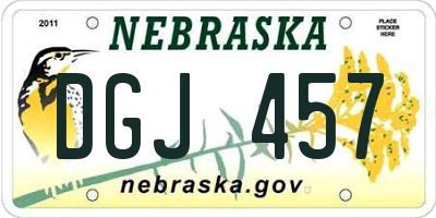 NE license plate DGJ457