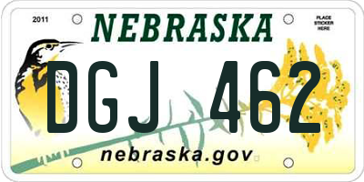 NE license plate DGJ462