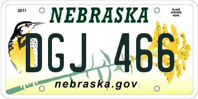 NE license plate DGJ466