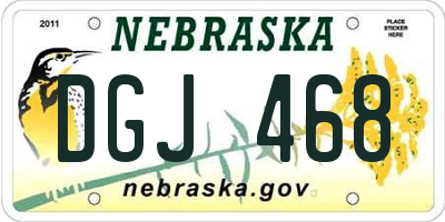 NE license plate DGJ468