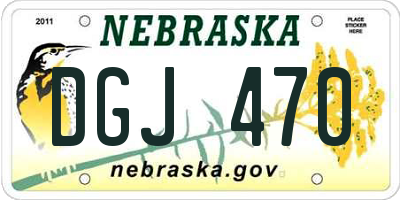 NE license plate DGJ470