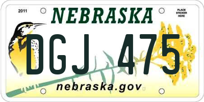 NE license plate DGJ475