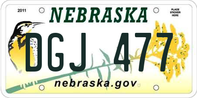 NE license plate DGJ477