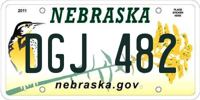 NE license plate DGJ482