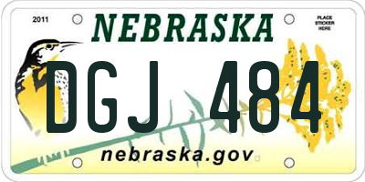 NE license plate DGJ484