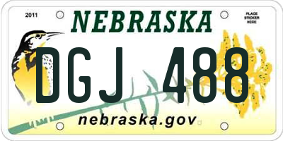 NE license plate DGJ488