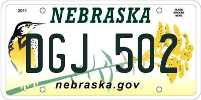 NE license plate DGJ502