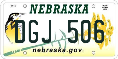 NE license plate DGJ506