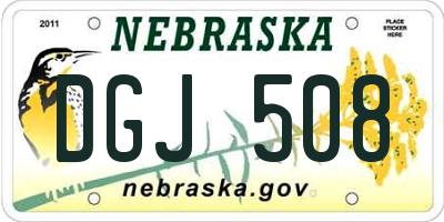 NE license plate DGJ508