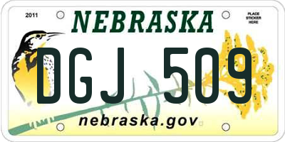 NE license plate DGJ509