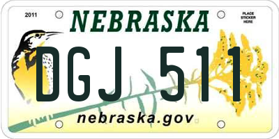 NE license plate DGJ511