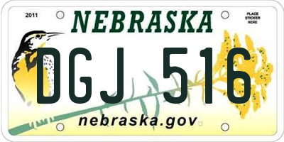 NE license plate DGJ516