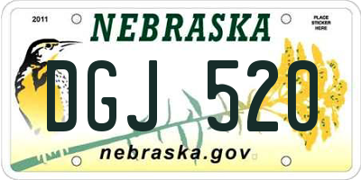 NE license plate DGJ520