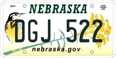 NE license plate DGJ522