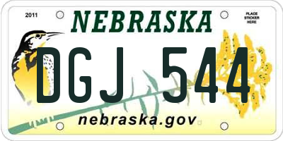 NE license plate DGJ544