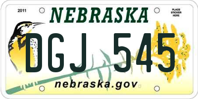 NE license plate DGJ545