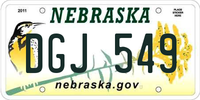 NE license plate DGJ549