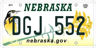 NE license plate DGJ552