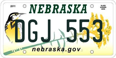 NE license plate DGJ553