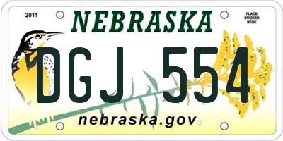 NE license plate DGJ554