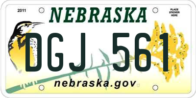 NE license plate DGJ561