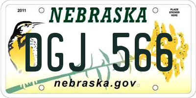 NE license plate DGJ566