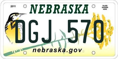 NE license plate DGJ570