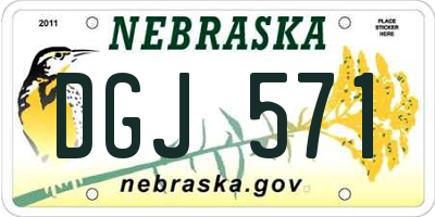 NE license plate DGJ571