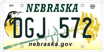 NE license plate DGJ572