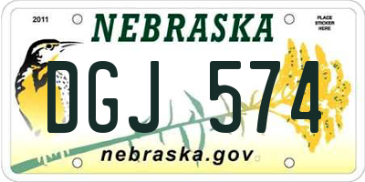 NE license plate DGJ574