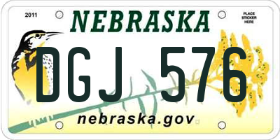 NE license plate DGJ576