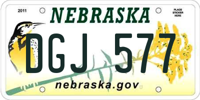 NE license plate DGJ577