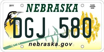 NE license plate DGJ580