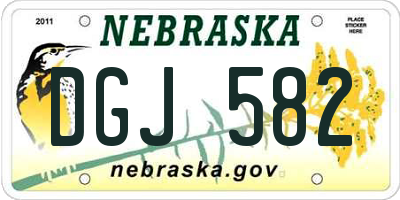 NE license plate DGJ582