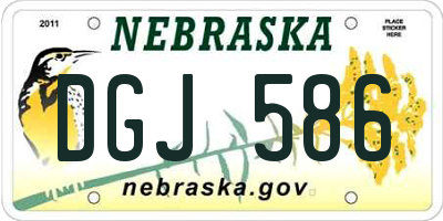 NE license plate DGJ586