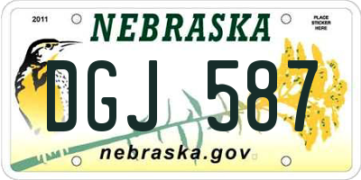 NE license plate DGJ587
