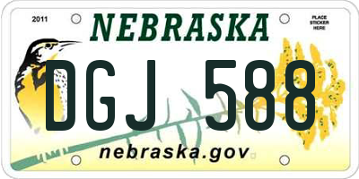 NE license plate DGJ588