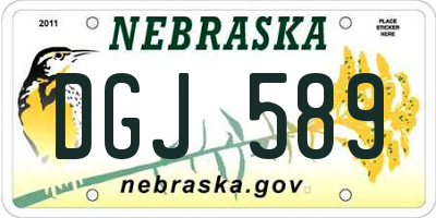 NE license plate DGJ589