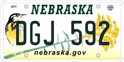 NE license plate DGJ592