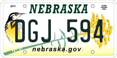 NE license plate DGJ594