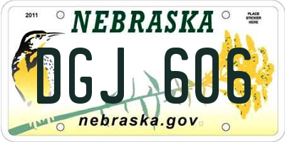 NE license plate DGJ606