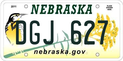 NE license plate DGJ627