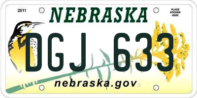 NE license plate DGJ633