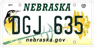 NE license plate DGJ635