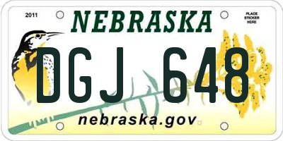 NE license plate DGJ648