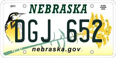 NE license plate DGJ652