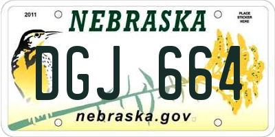 NE license plate DGJ664